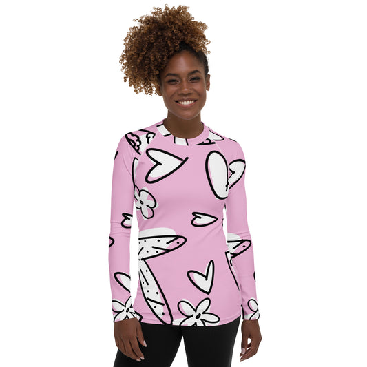 Lovely Pink Women's Rash Guard