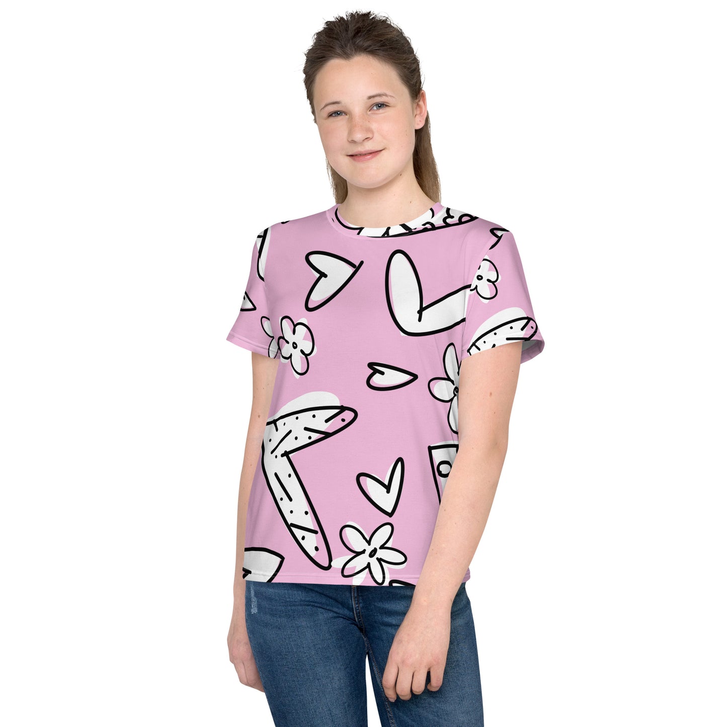 Lovely Pink Youth crew neck t-shirt