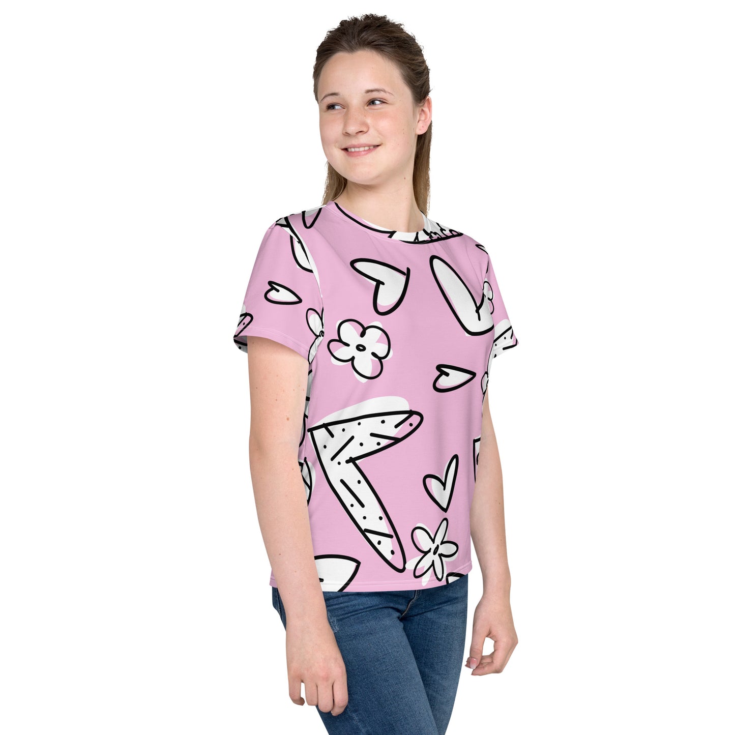 Lovely Pink Youth crew neck t-shirt