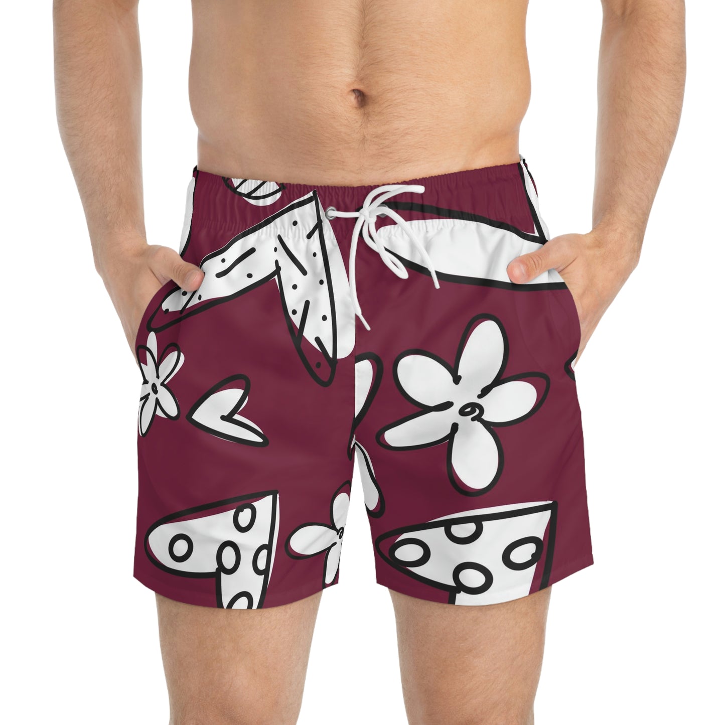 Burgundy Swim Trunks