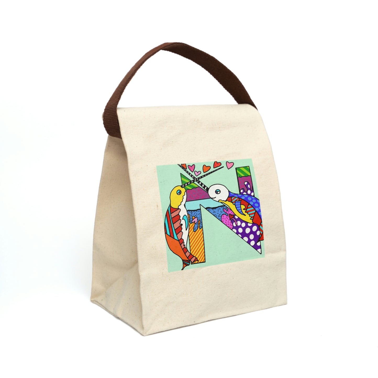 Alphabet Canvas Lunch Bag With Strap