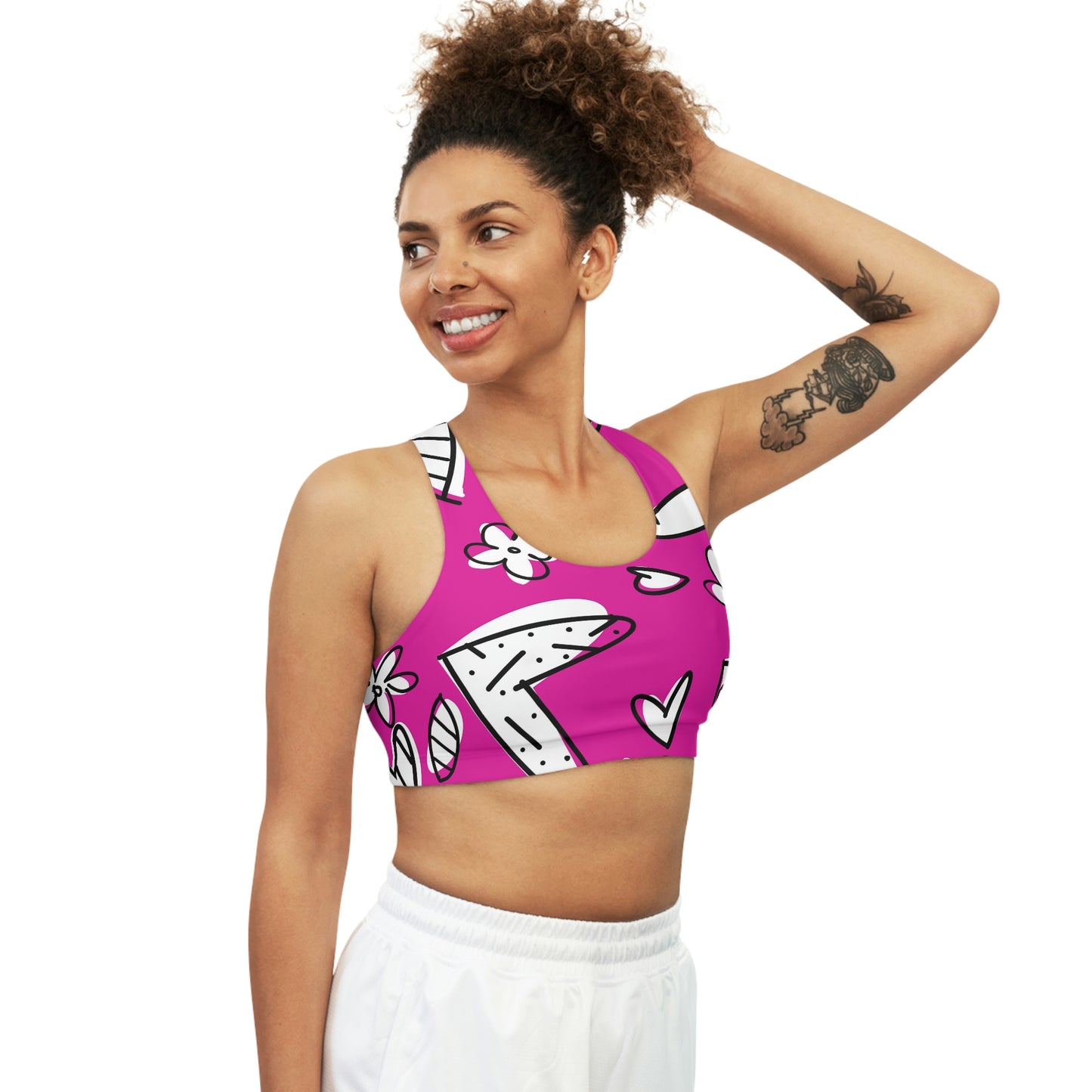 Lovely Magenta Seamless Sports Bra