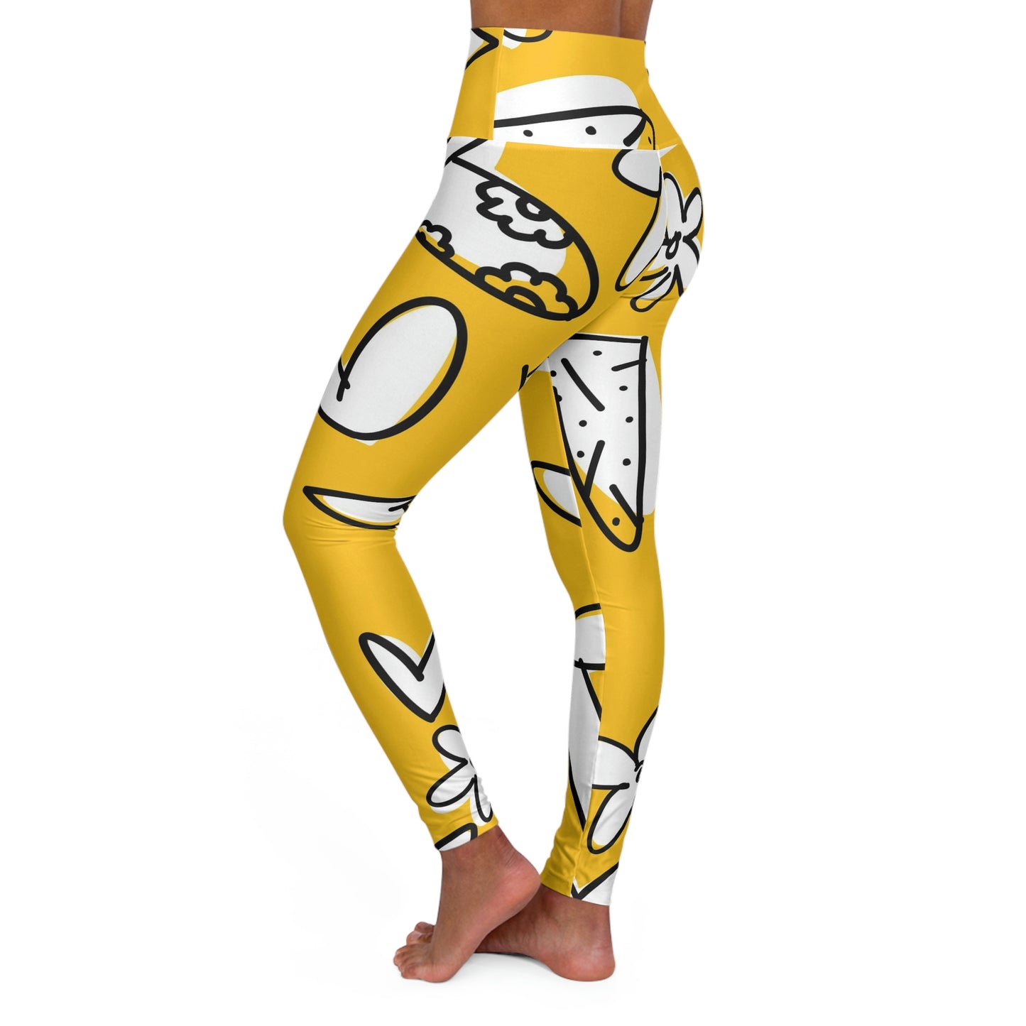 Lovely Yellow High Waisted Yoga Leggings