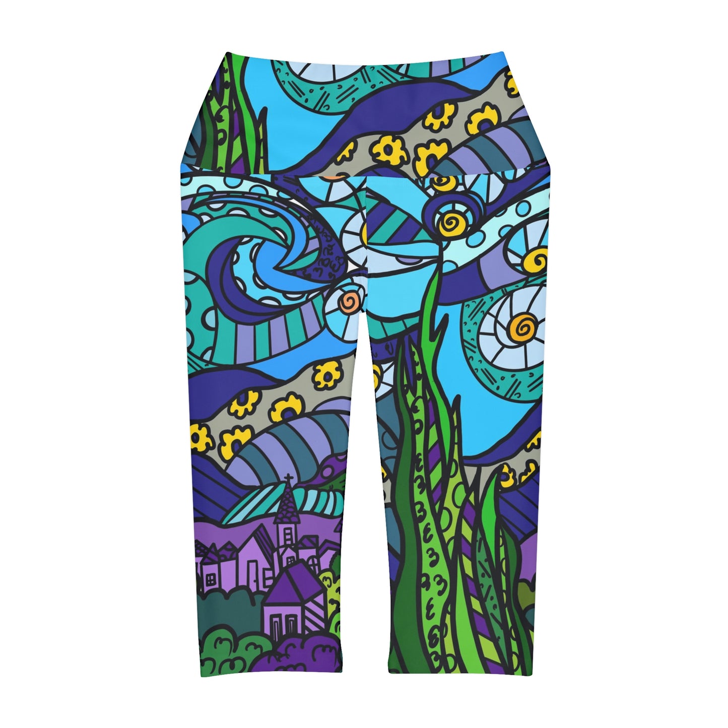 Starry Night Yoga Capri Leggings