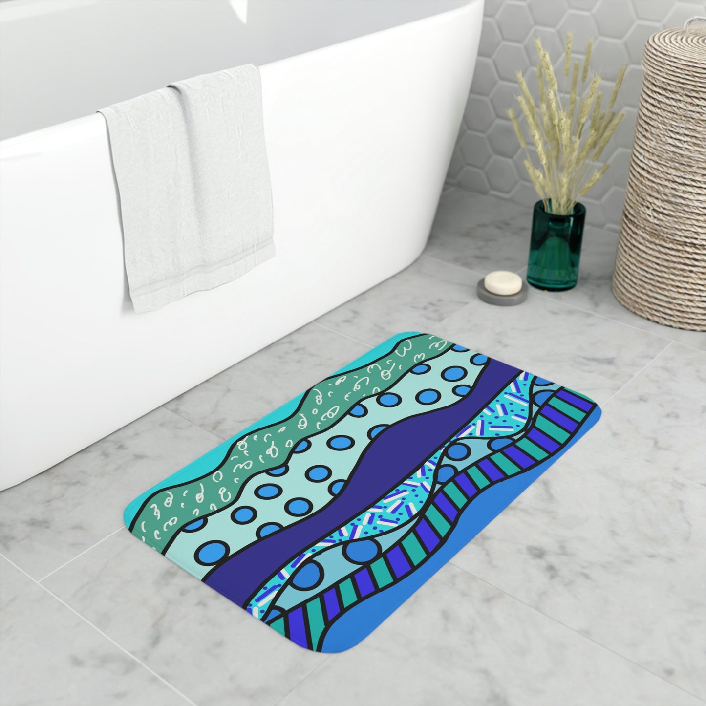 Waves Memory Foam Bath Mat