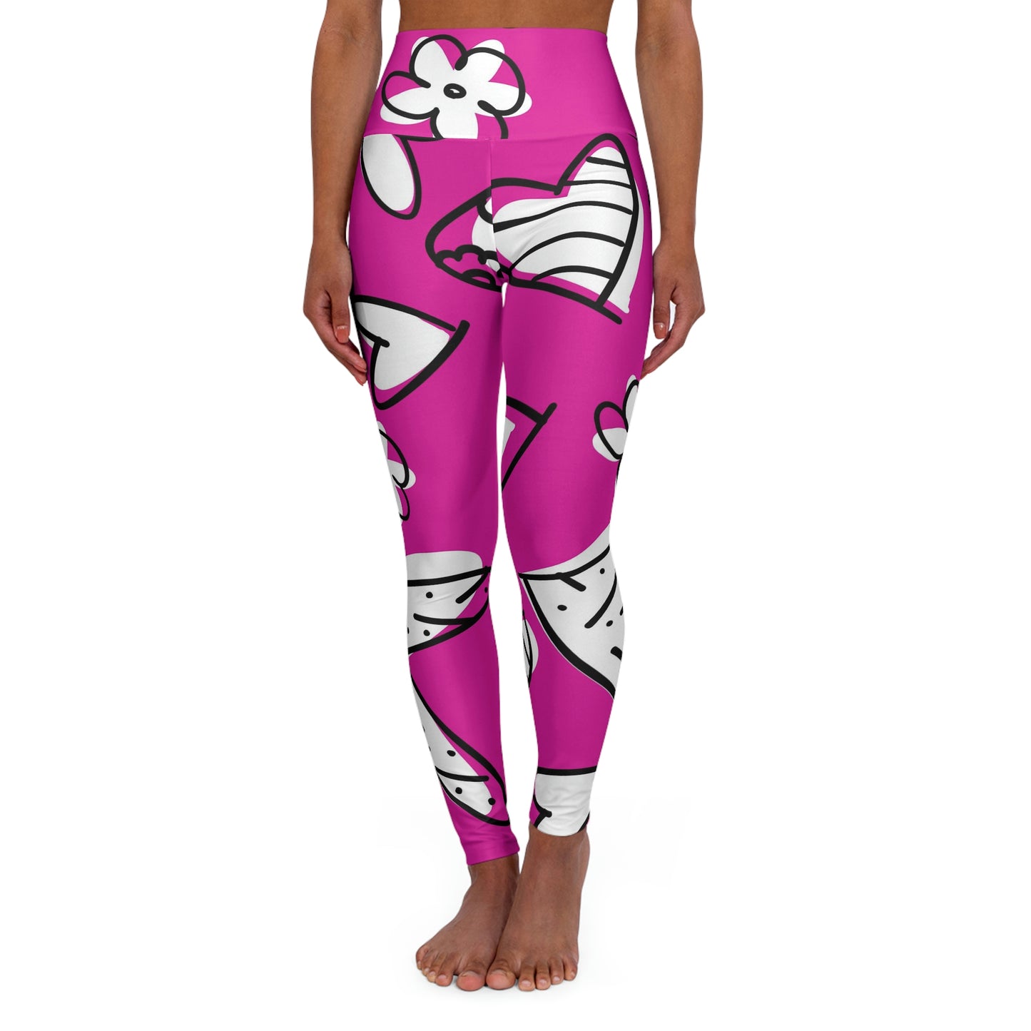 Lovely Magenta High Waisted Yoga Leggings