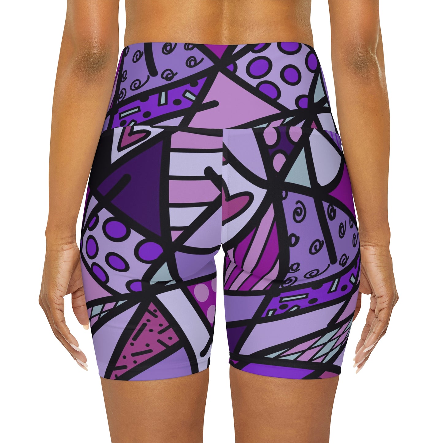 Shades of Color High Waisted Yoga Shorts