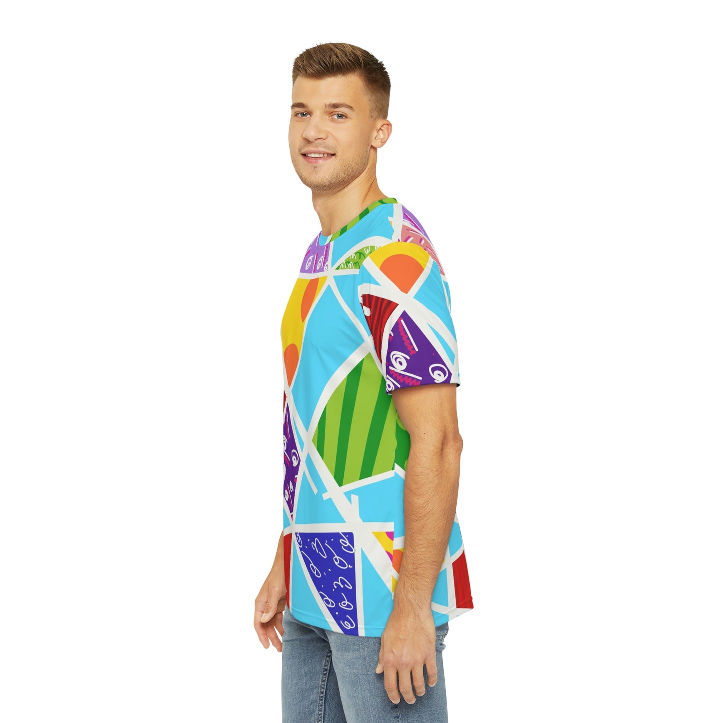 Blue Men's Polyester Tee