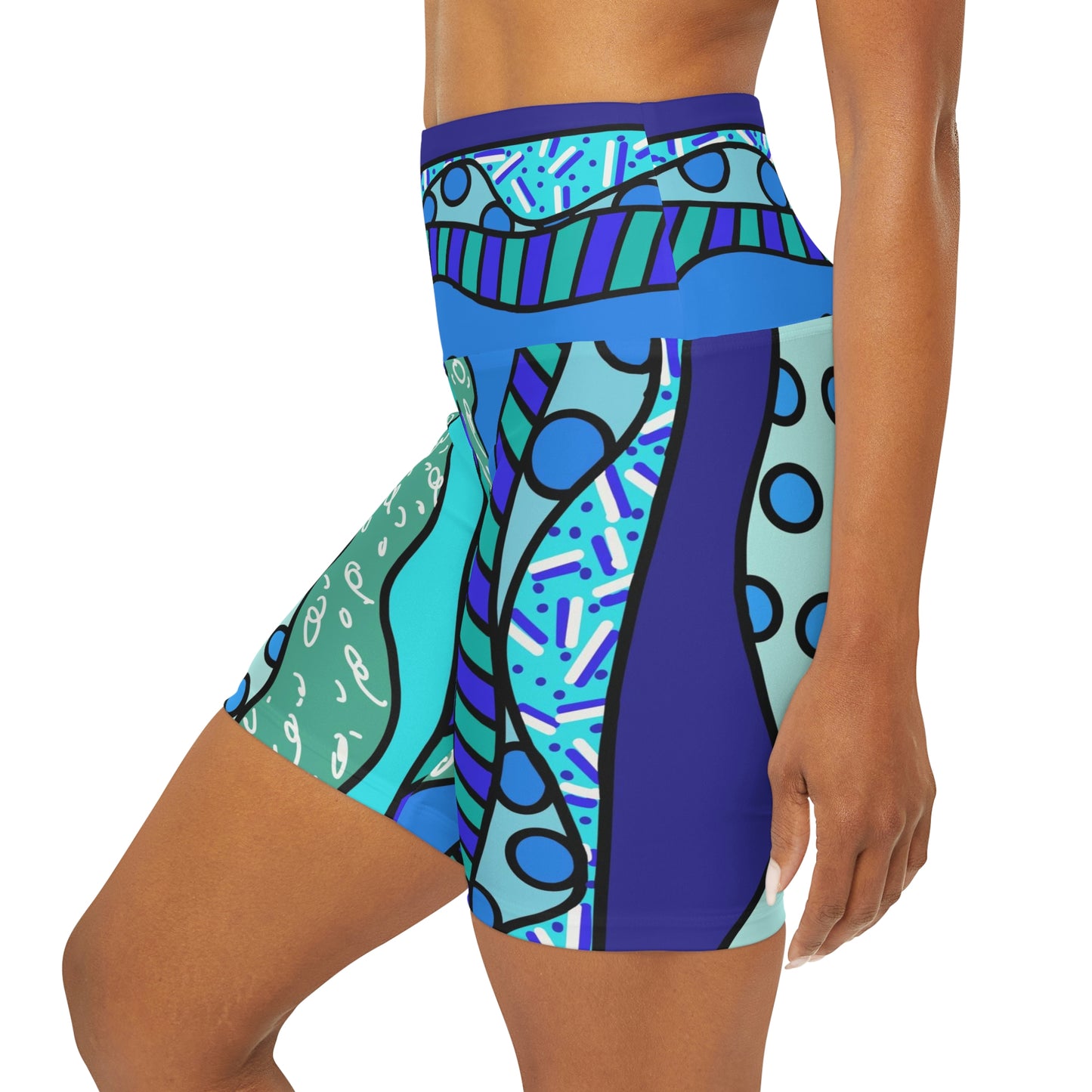 Waves High Waisted Yoga Shorts