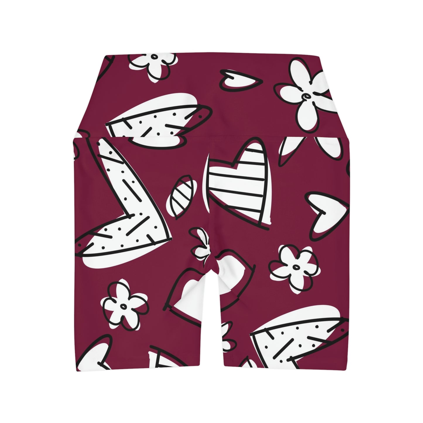 Lovely Burgundy High Waisted Yoga Shorts