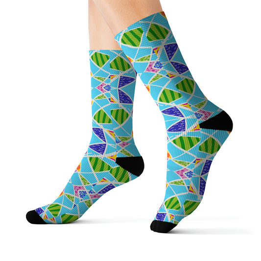 Blue Sublimation Socks