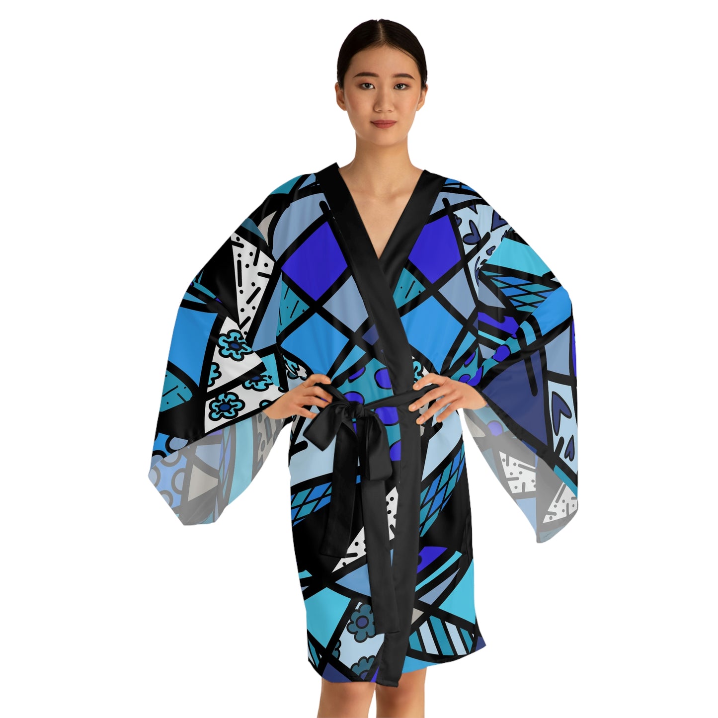 Shades of Color Long Sleeve Kimono Robe