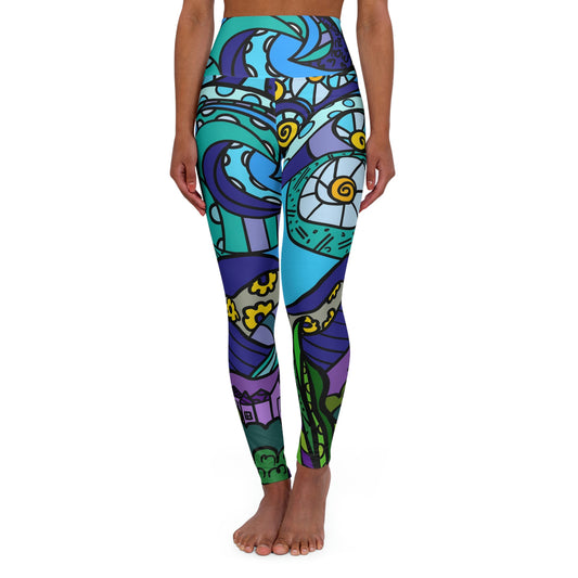 Starry Night High Waisted Yoga Leggings