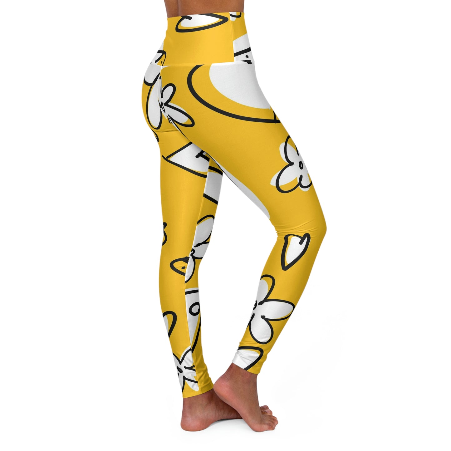 Lovely Yellow High Waisted Yoga Leggings