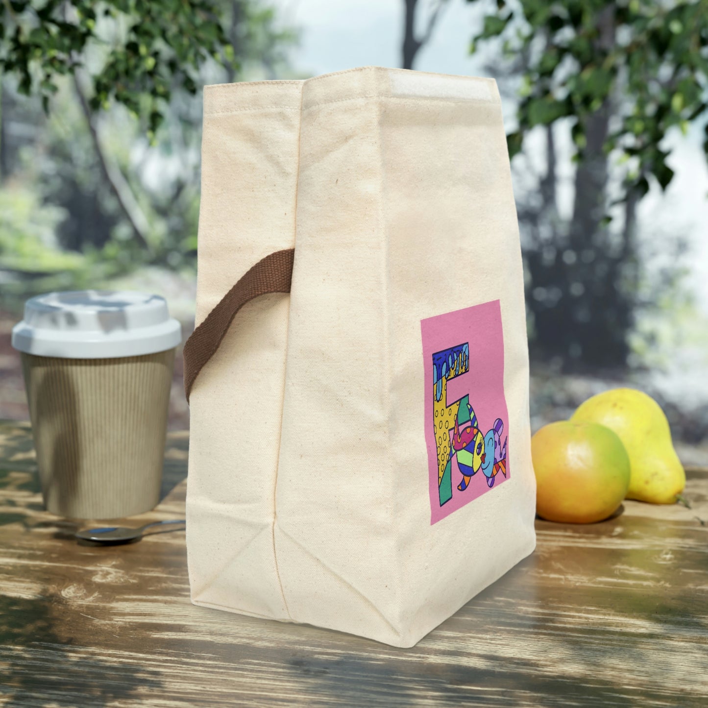 Alphabet Canvas Lunch Bag With Strap