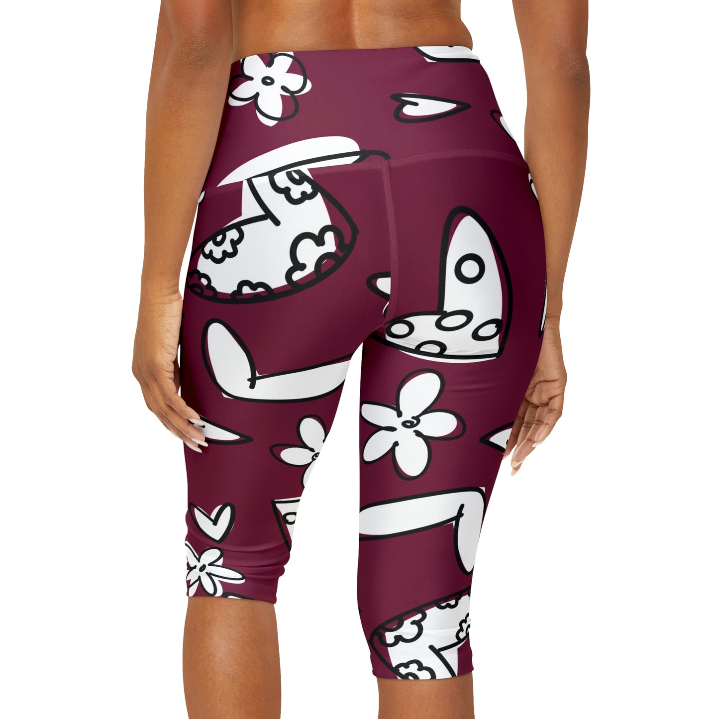 Lovely Burgundy Yoga Capri Leggings