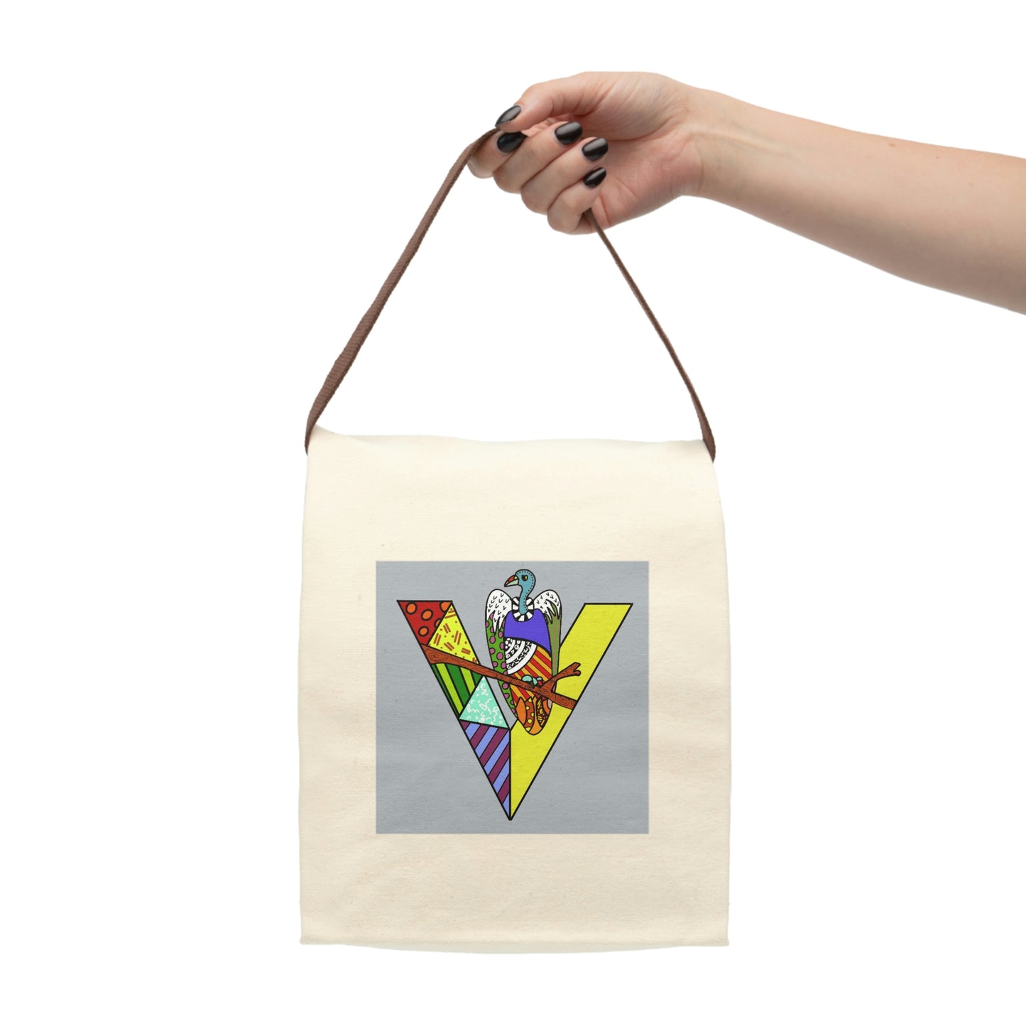 Alphabet Canvas Lunch Bag With Strap