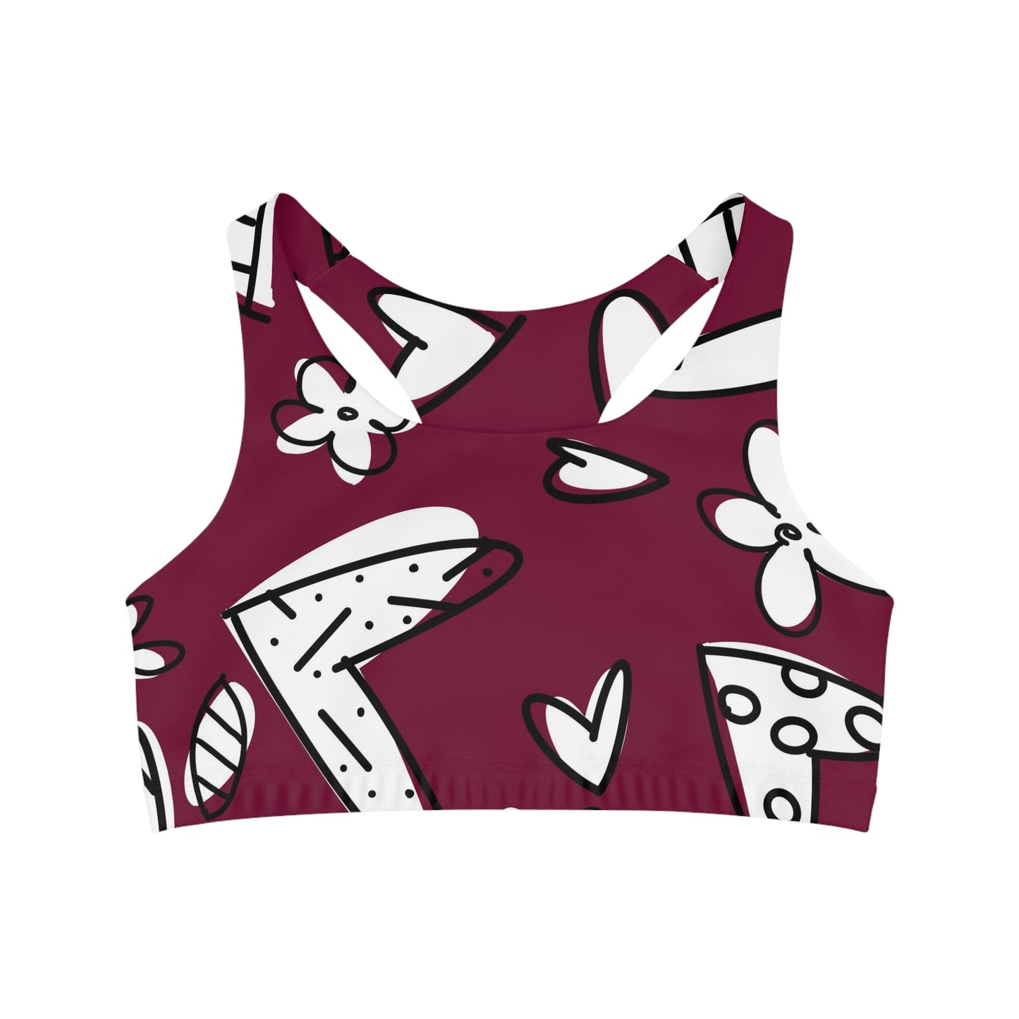 Lovely Burgundy Seamless Sports Bra