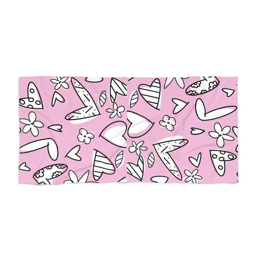 Pink Lovely Beach Towel