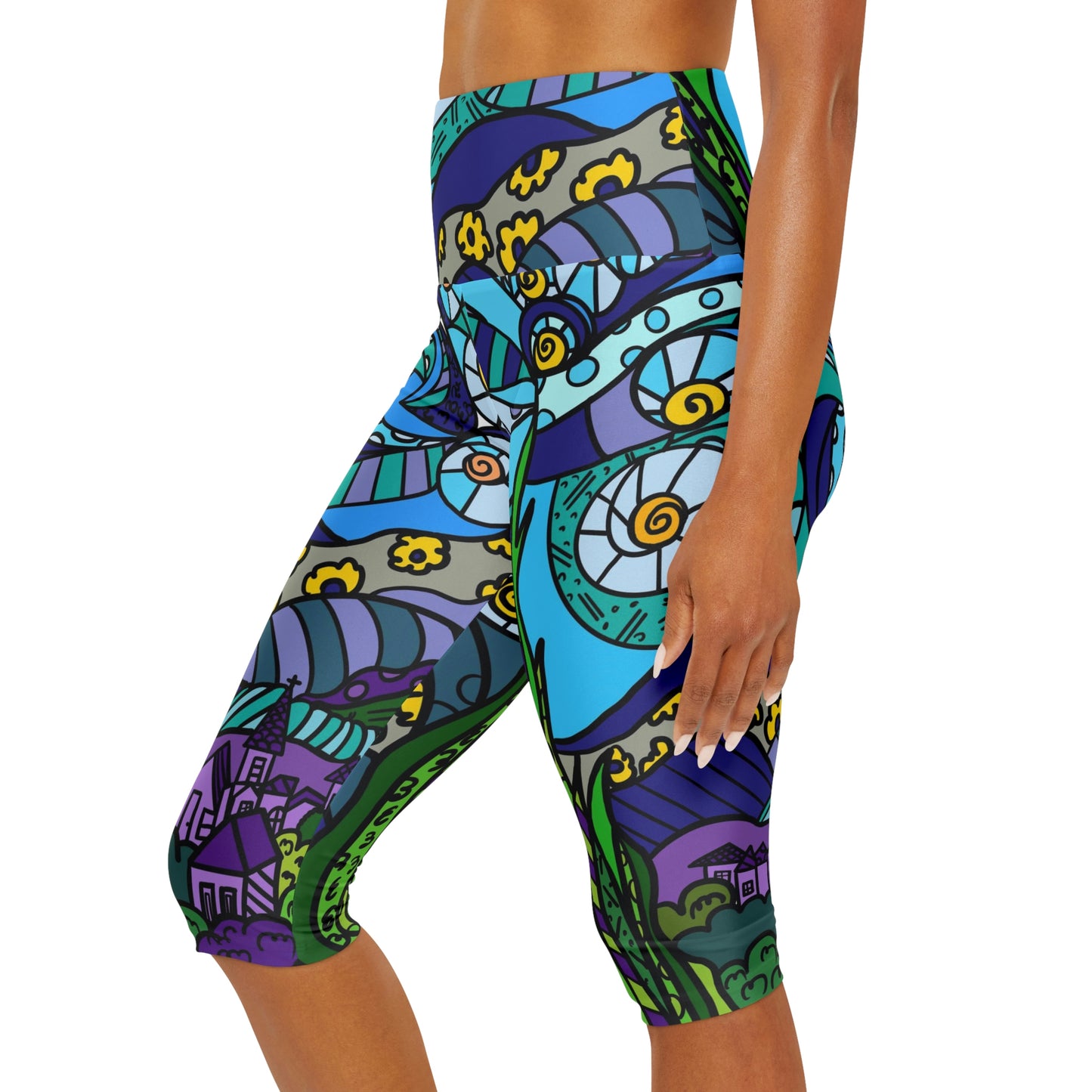 Starry Night Yoga Capri Leggings