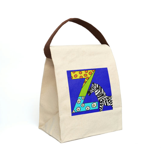 Alphabet Canvas Lunch Bag With Strap