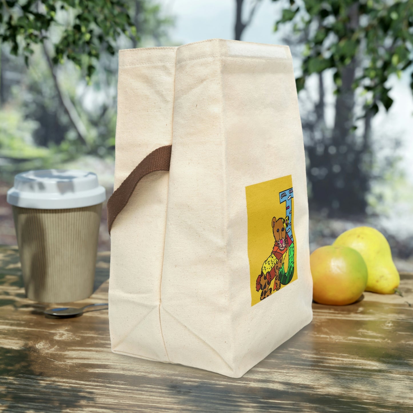 Alphabet Canvas Lunch Bag With Strap