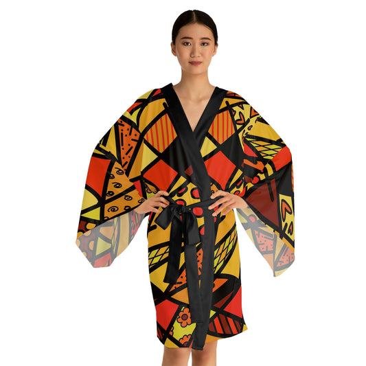 Shades of Color Long Sleeve Kimono Robe