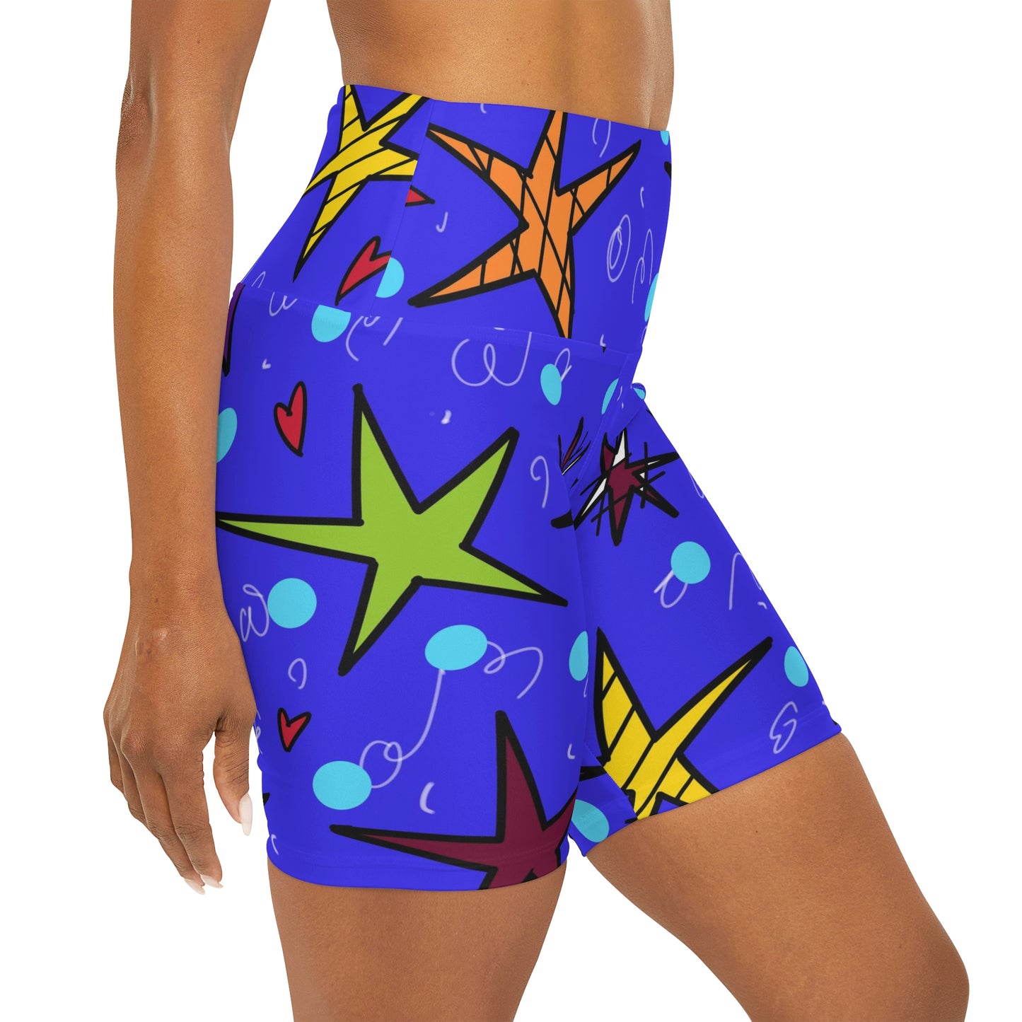 Stars High Waisted Yoga Shorts