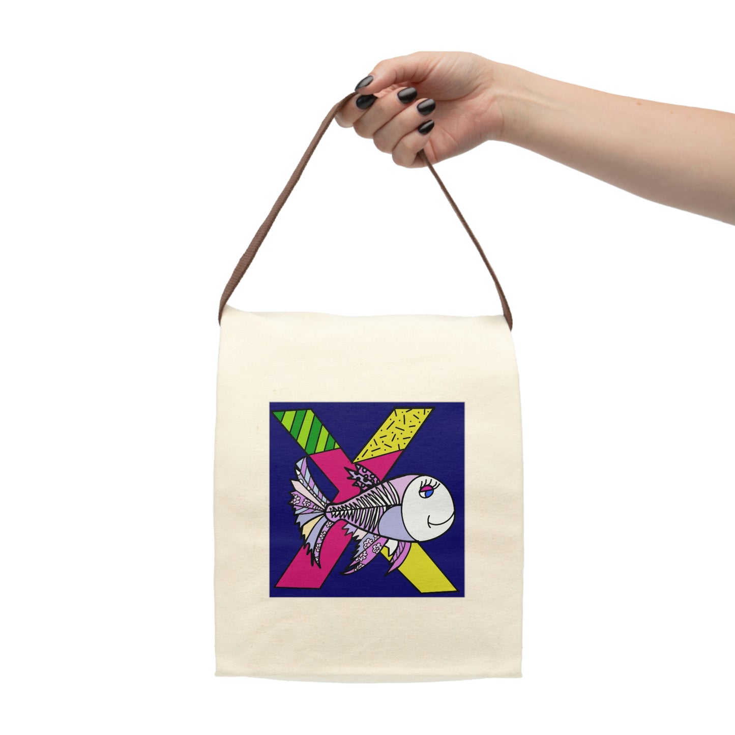 Alphabet Canvas Lunch Bag With Strap