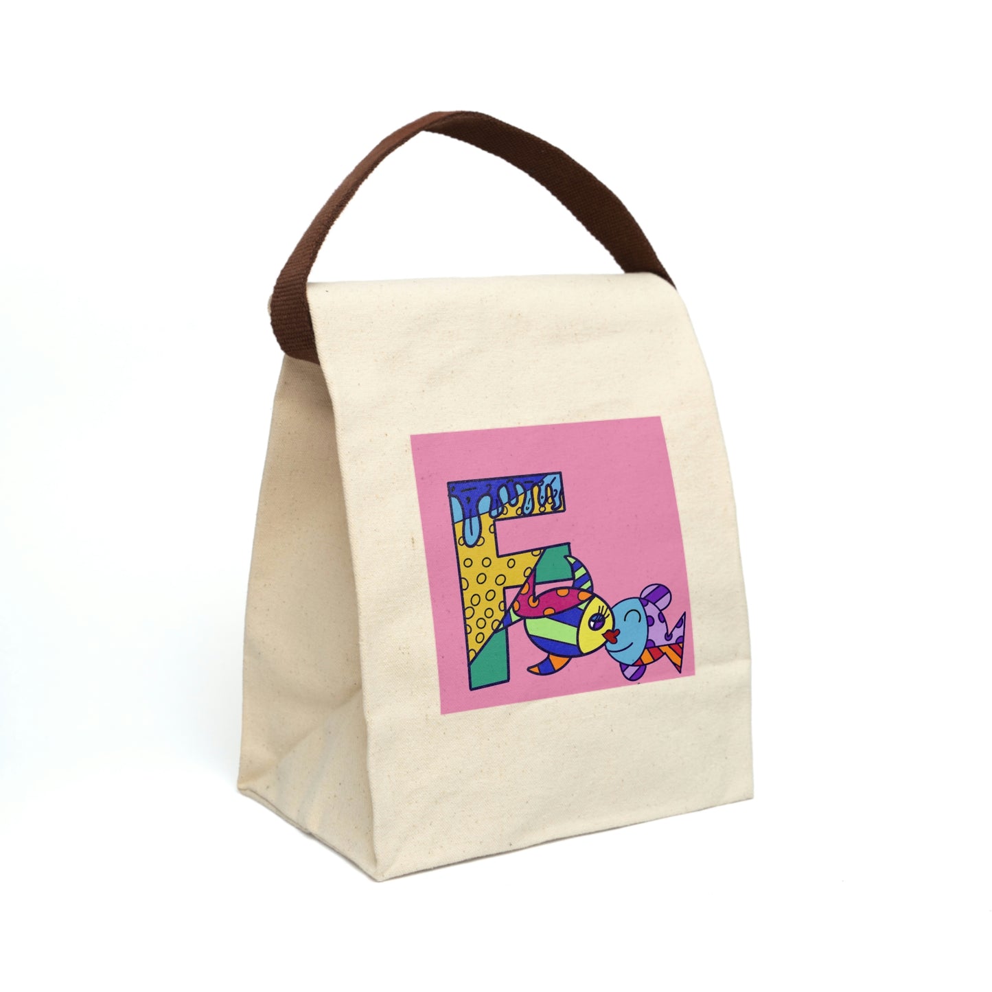 Alphabet Canvas Lunch Bag With Strap