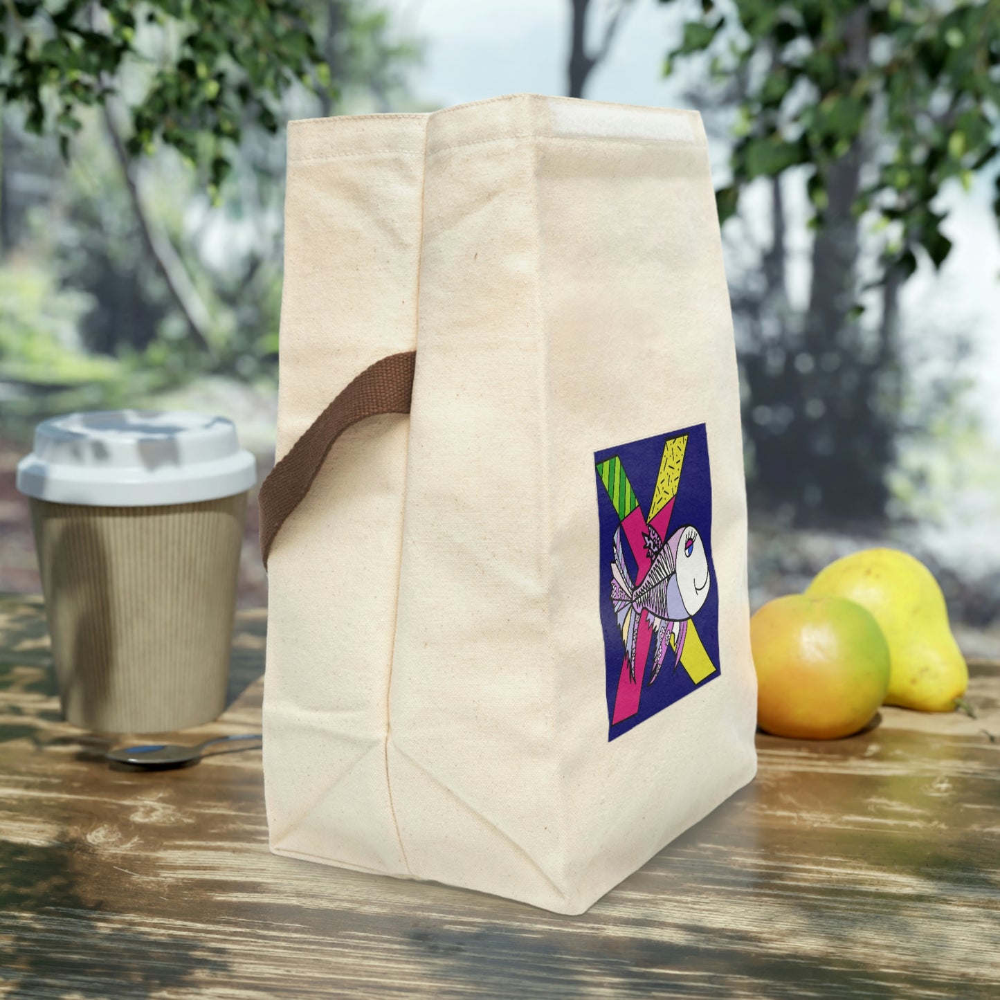 Alphabet Canvas Lunch Bag With Strap