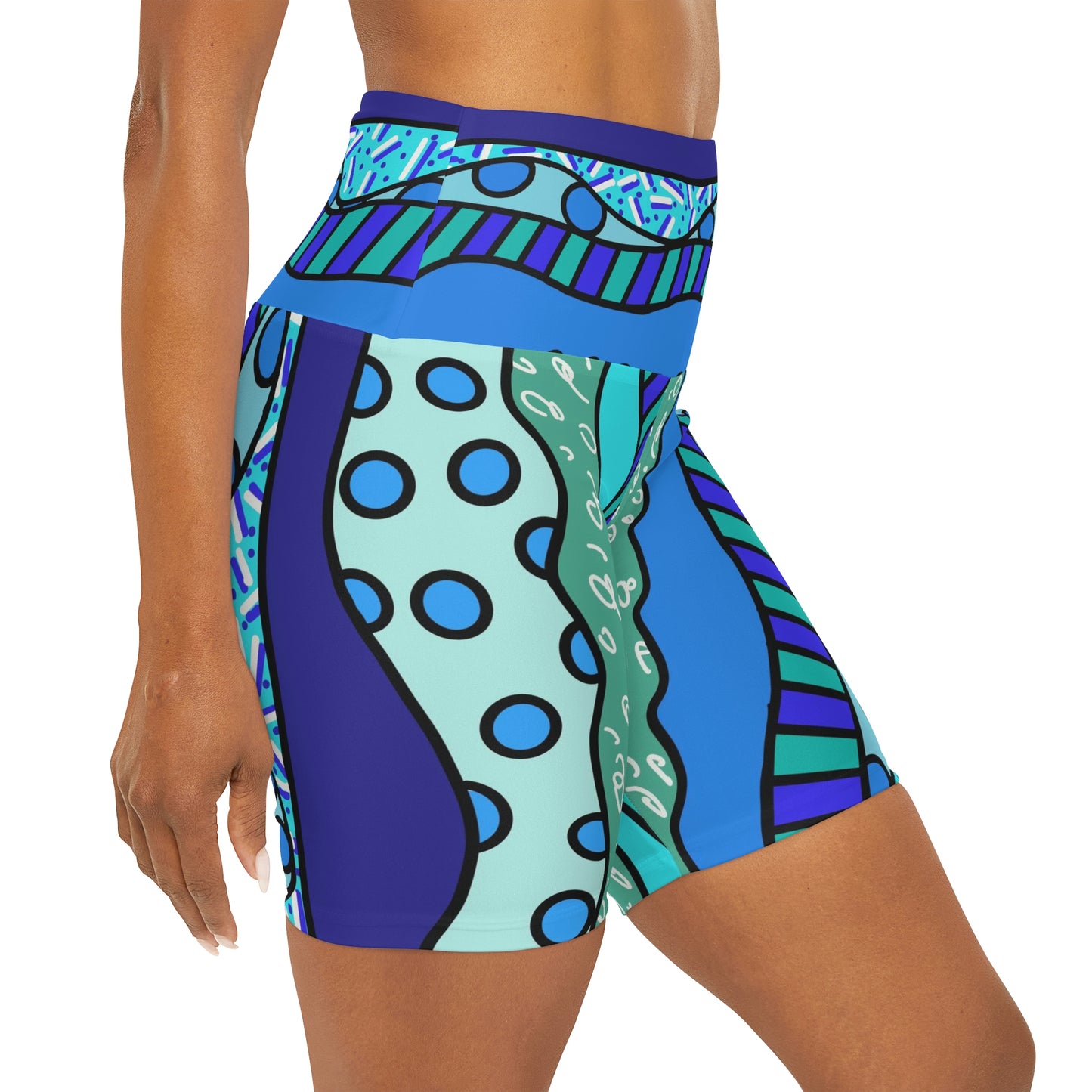 Waves High Waisted Yoga Shorts