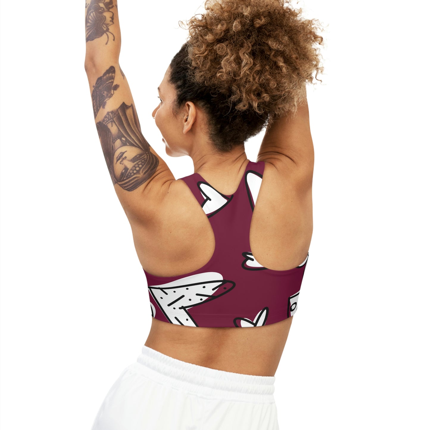 Lovely Burgundy Seamless Sports Bra