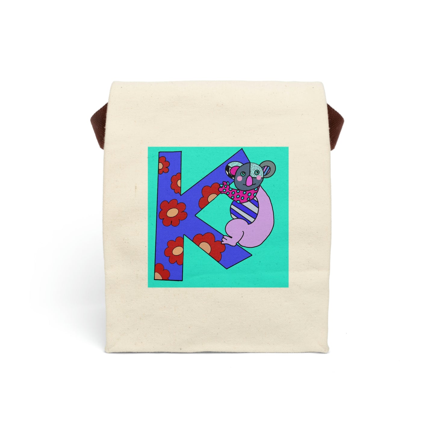 Alphabet Canvas Lunch Bag With Strap